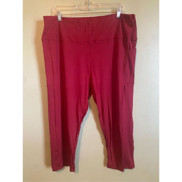 Amazon Essentials Pink Purple Super Soft Capri Leggings Pockets NWOT 4XL - Picture 1 of 7